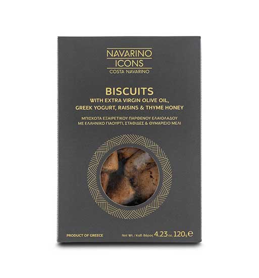 Navarino Icons Biscuits with EVOO, Yoghurt, Raisins and Thyme Honey, 120g